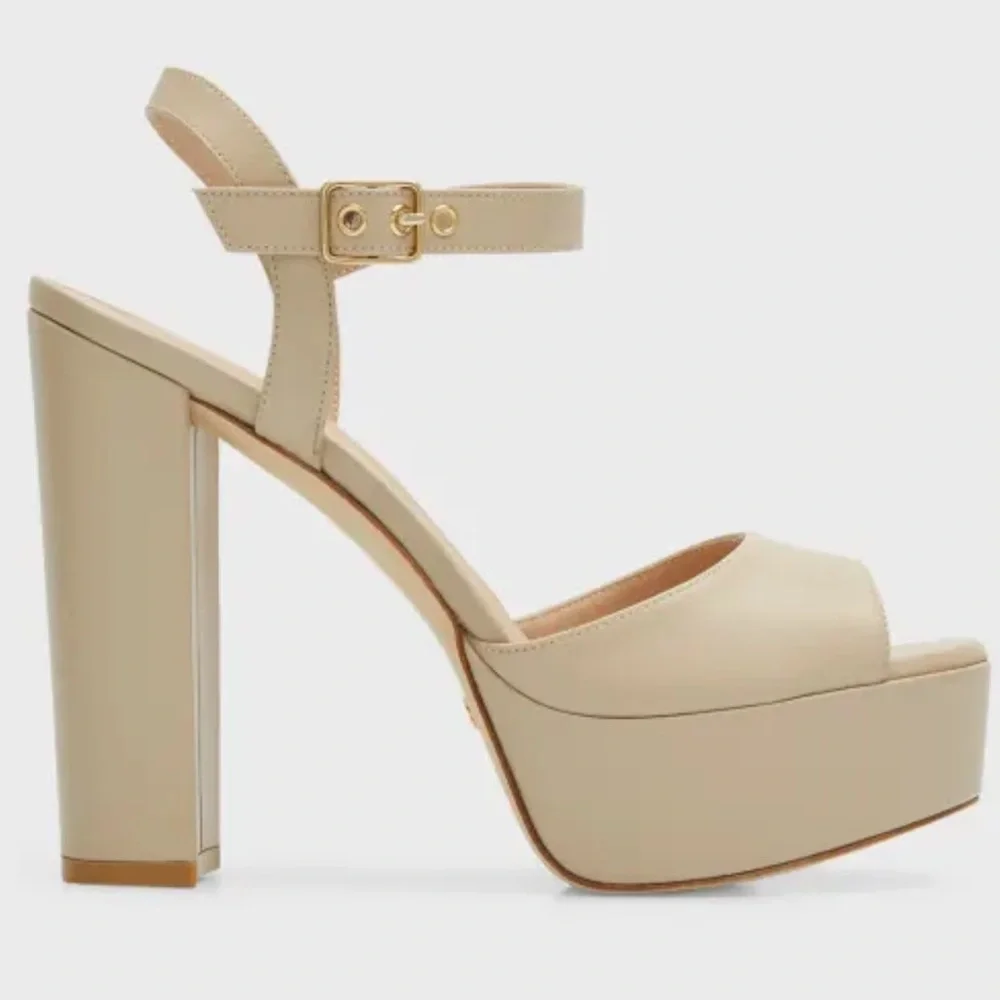🌹STUART WEITZMAN🌹 Ryder Ankle-Buckle Platform Sandals Size: 10